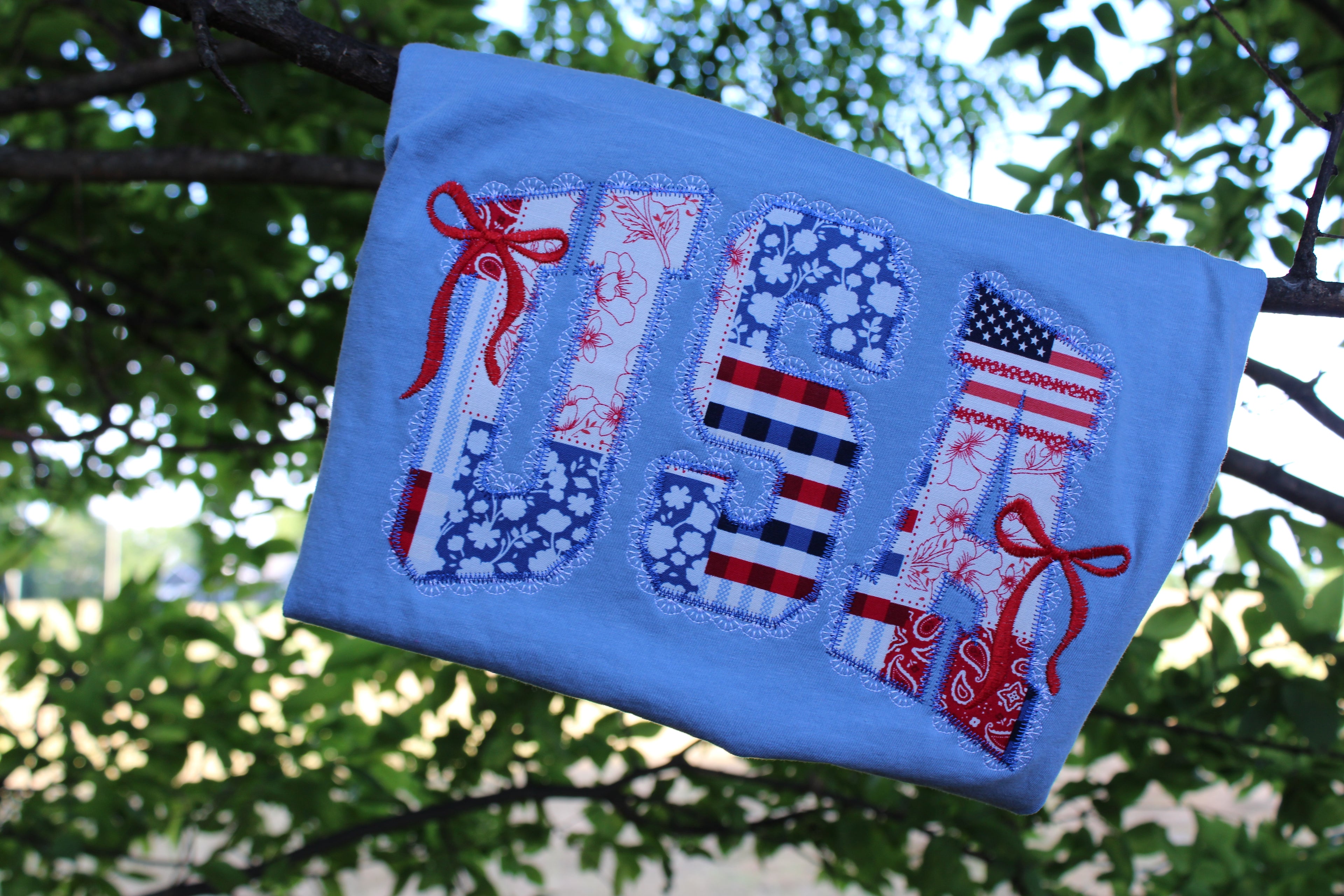 Patchwork, Lace, and Bows Tee