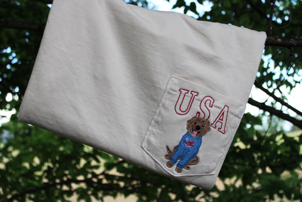 Honey Pup USA Pocket Tee 🍯🐾