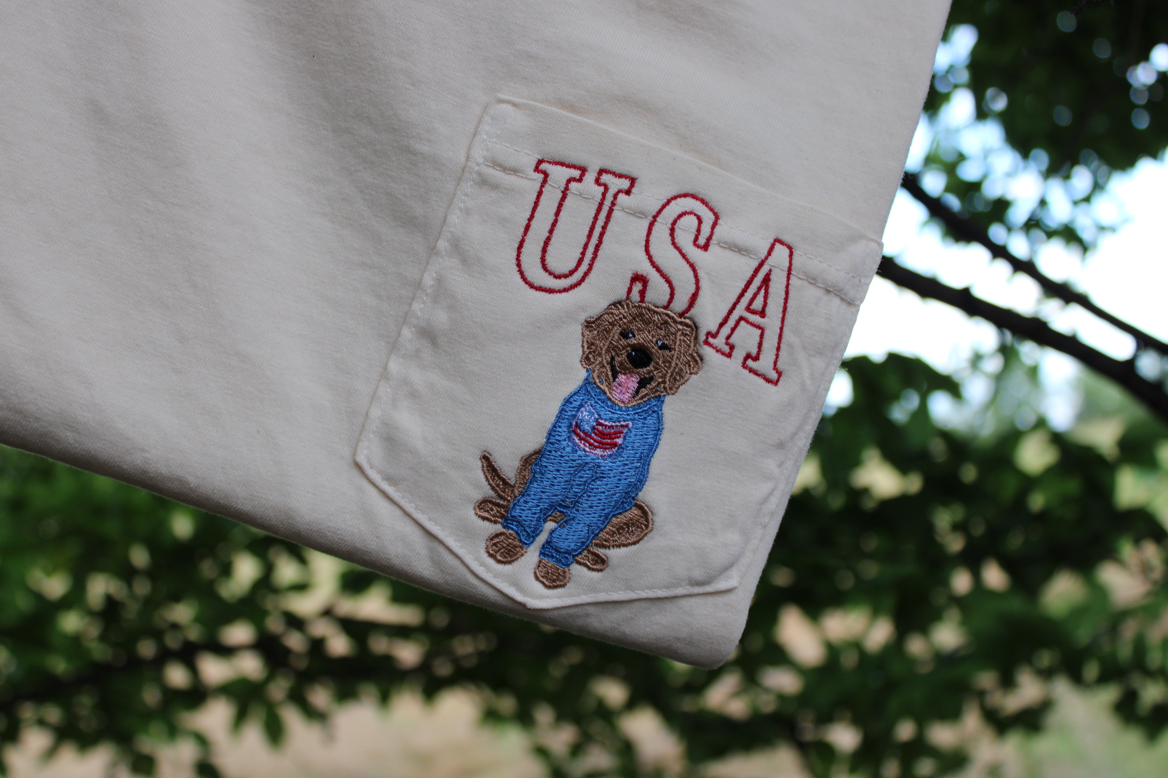 Honey Pup USA Pocket Tee 🍯🐾