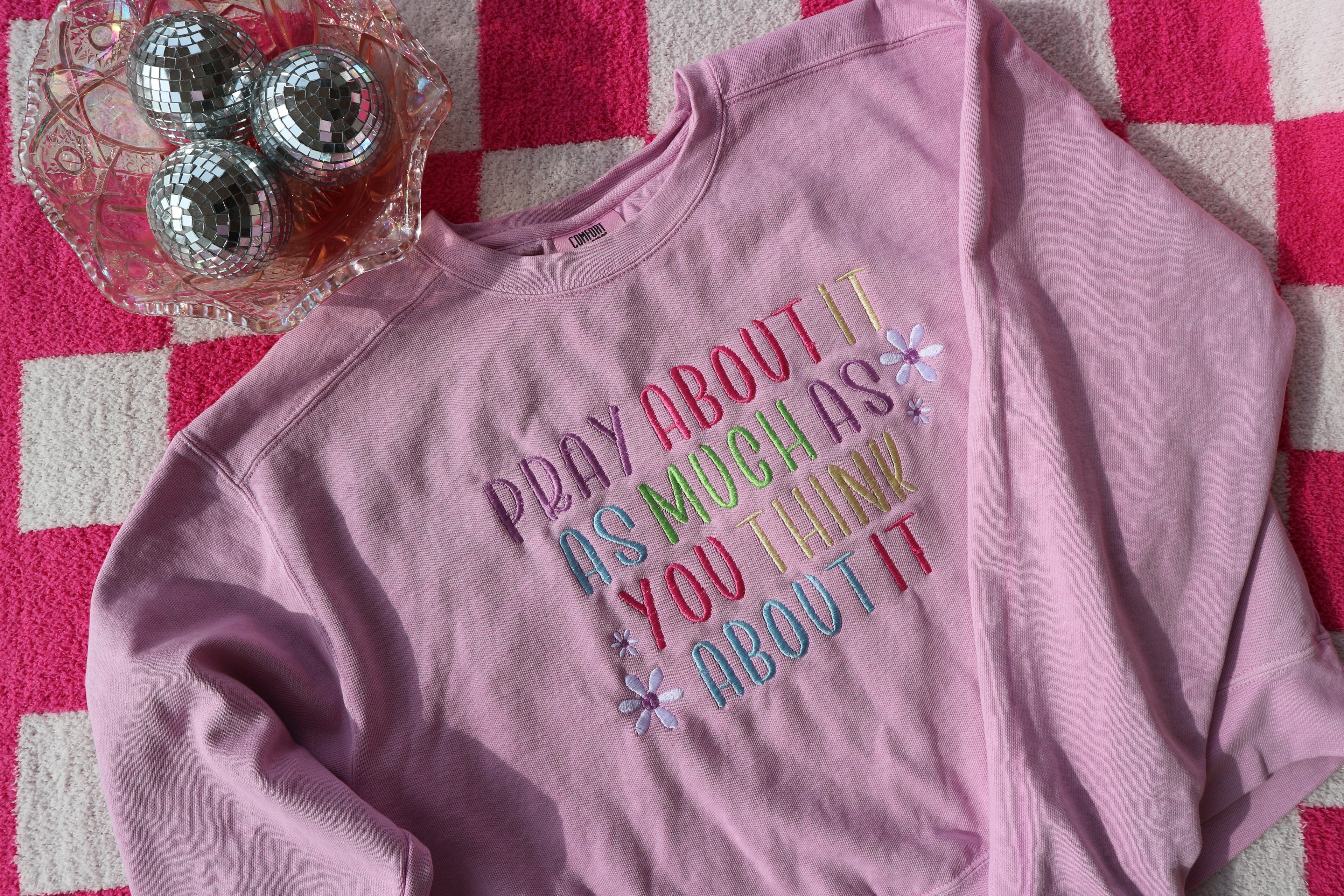 Pray About It Embroidered Sweatshirt